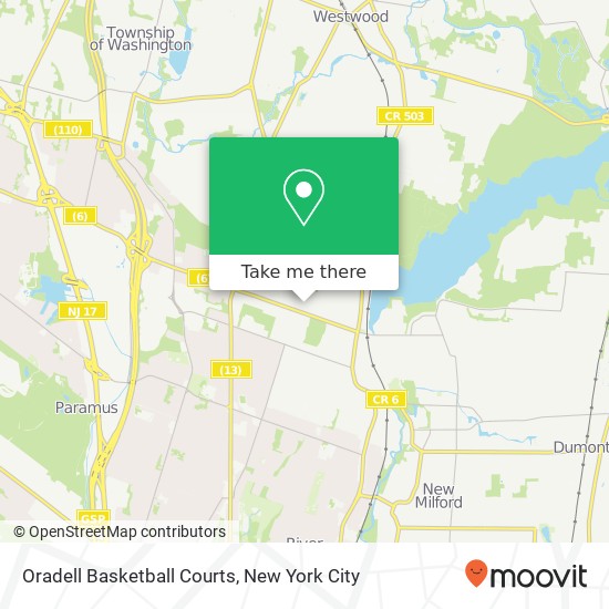 Oradell Basketball Courts map