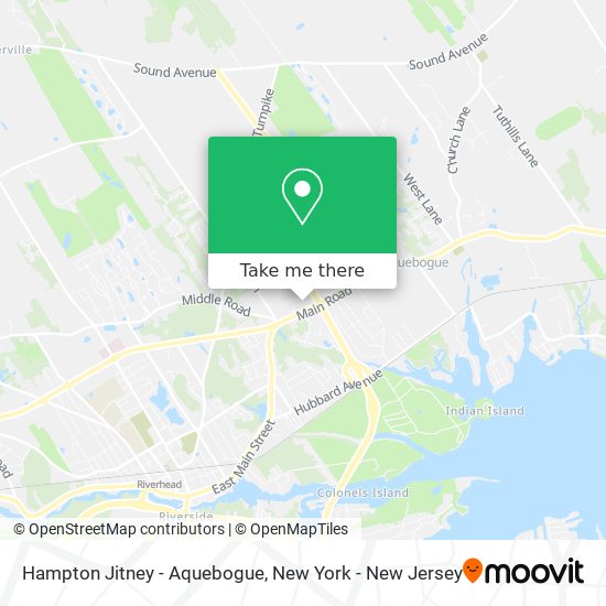 Hampton Jitney - Aquebogue map
