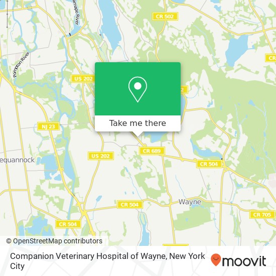 Companion Veterinary Hospital of Wayne map