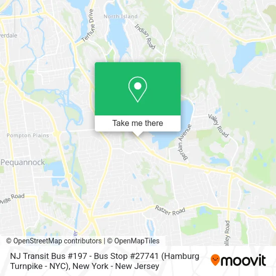 NJ Transit Bus #197 - Bus Stop #27741 (Hamburg Turnpike - NYC) map