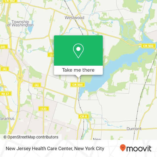 New Jersey Health Care Center map