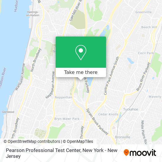 Pearson Professional Test Center map