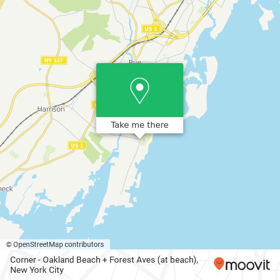 Mapa de Corner - Oakland Beach + Forest Aves (at beach)