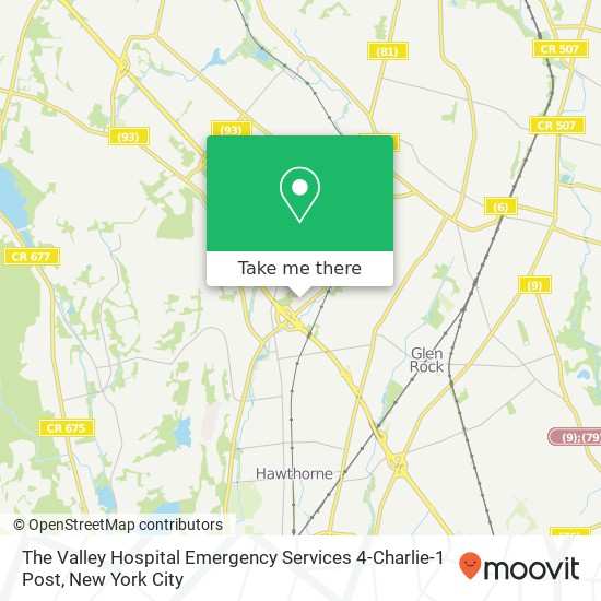 Mapa de The Valley Hospital Emergency Services 4-Charlie-1 Post