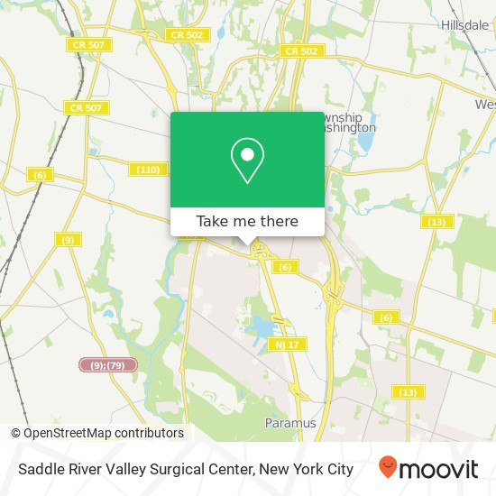Saddle River Valley Surgical Center map