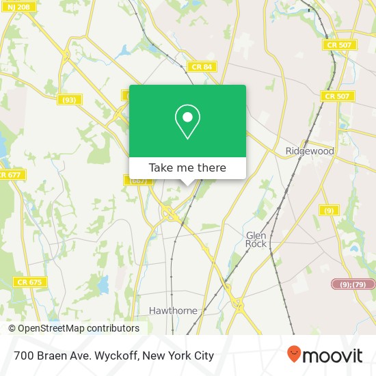 700 Braen Ave. Wyckoff map