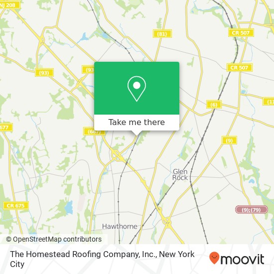 Mapa de The Homestead Roofing Company, Inc.