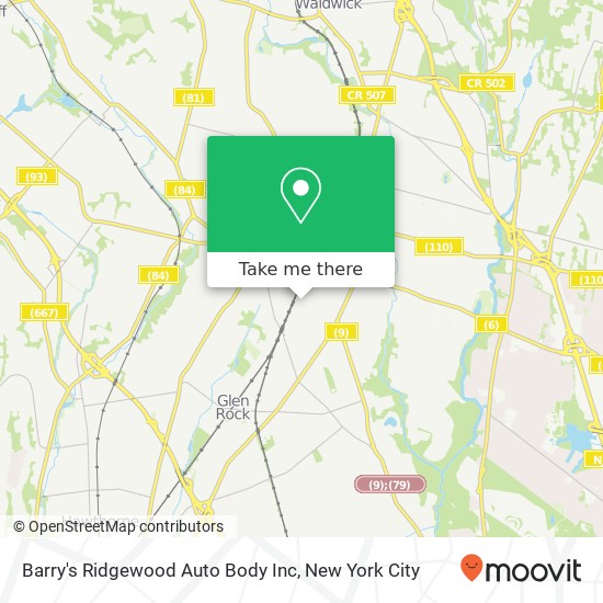 Mapa de Barry's Ridgewood Auto Body Inc