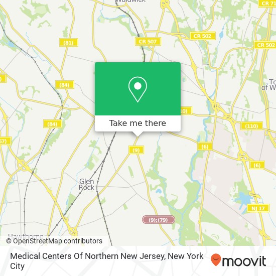 Mapa de Medical Centers Of Northern New Jersey