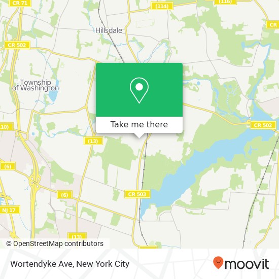 Wortendyke Ave map