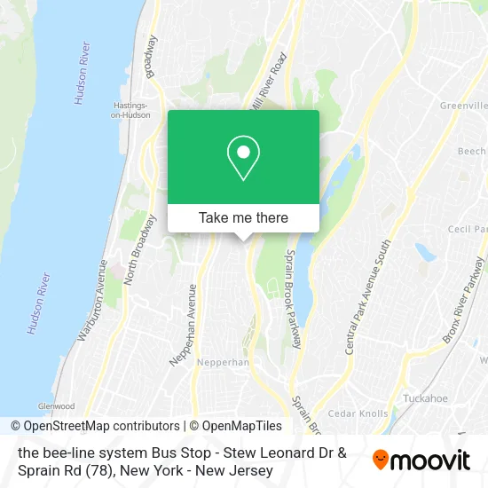 the bee-line system Bus Stop - Stew Leonard Dr & Sprain Rd (78) map