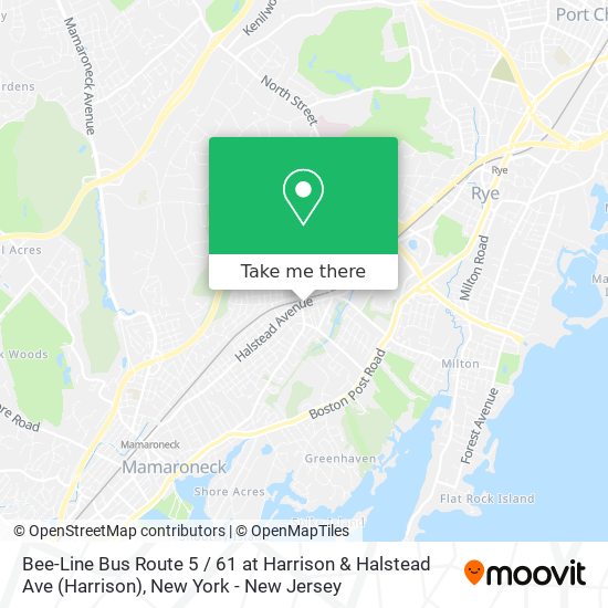 Bee-Line Bus Route 5 / 61 at Harrison & Halstead Ave map