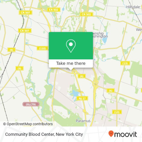 Mapa de Community Blood Center