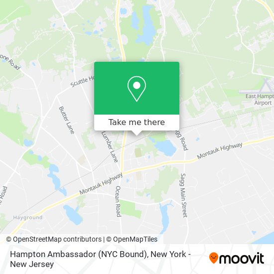Hampton Ambassador (NYC Bound) map
