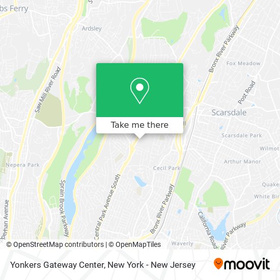 Yonkers Gateway Center map