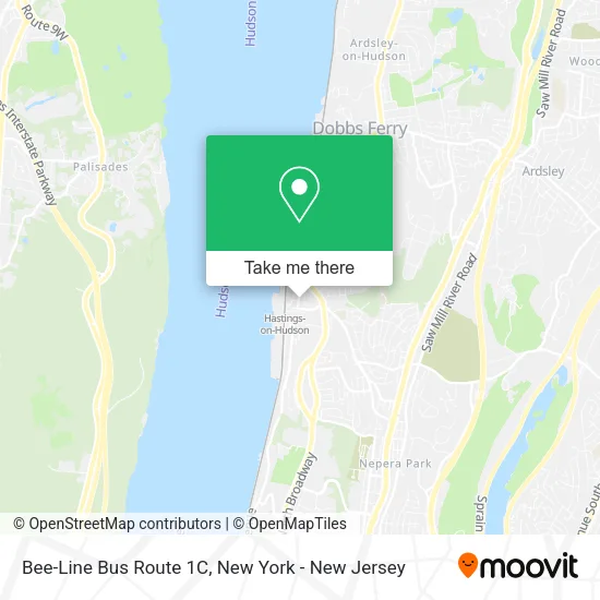 Bee-Line Bus Route 1C map