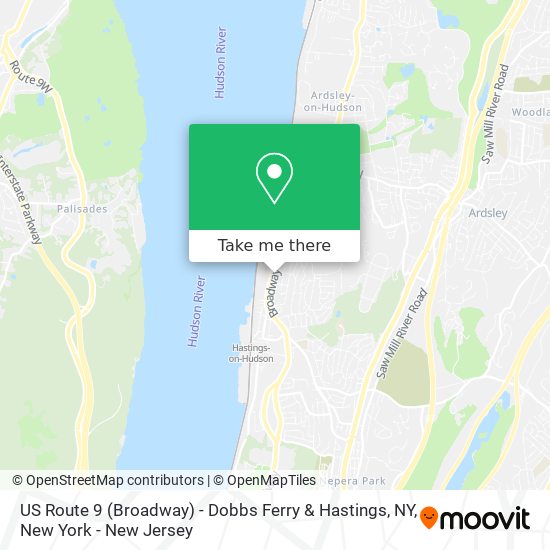 US Route 9 (Broadway) - Dobbs Ferry & Hastings, NY map