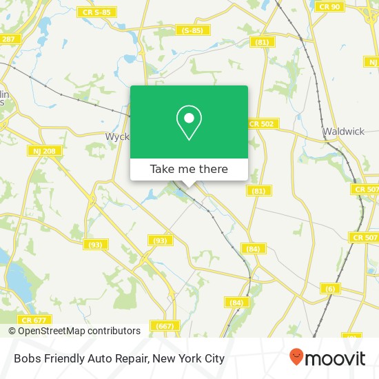 Mapa de Bobs Friendly Auto Repair