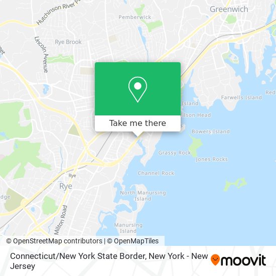 Mapa de Connecticut / New York State Border