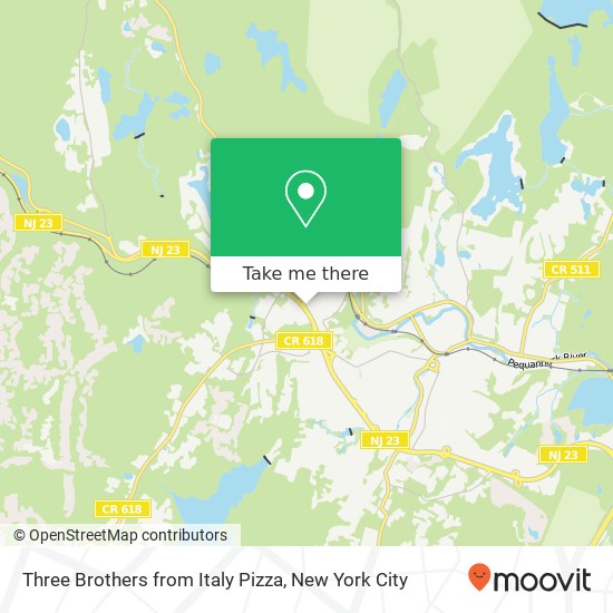 Three Brothers from Italy Pizza map