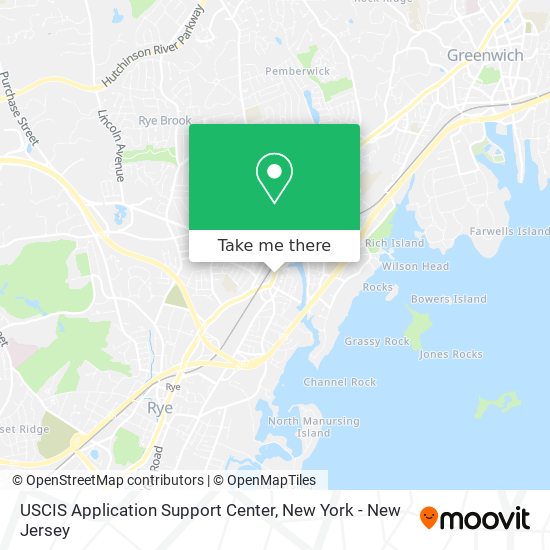 Mapa de USCIS Application Support Center