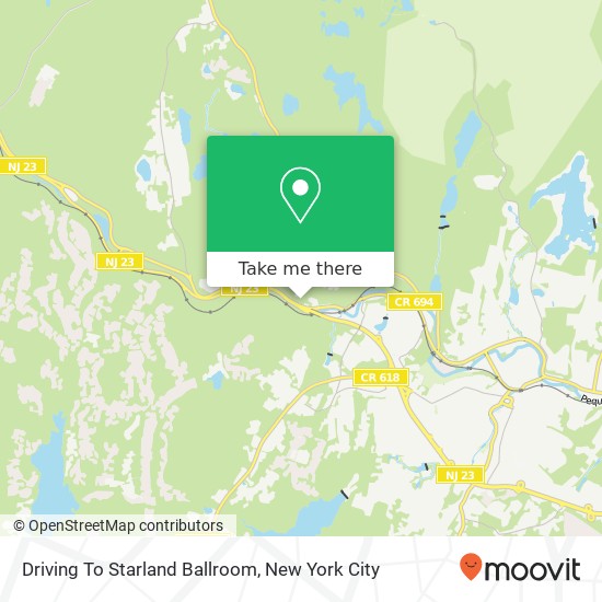 Driving To Starland Ballroom map
