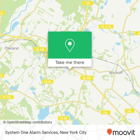 System One Alarm Services map