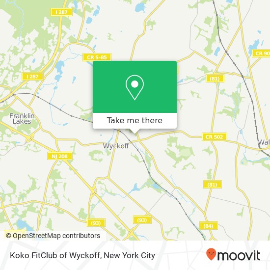 Koko FitClub of Wyckoff map