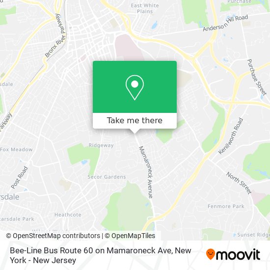 Bee-Line Bus Route 60 on Mamaroneck Ave map