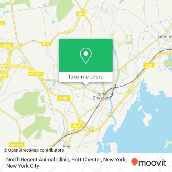 Mapa de North Regent Animal Clinic,  Port Chester, New York