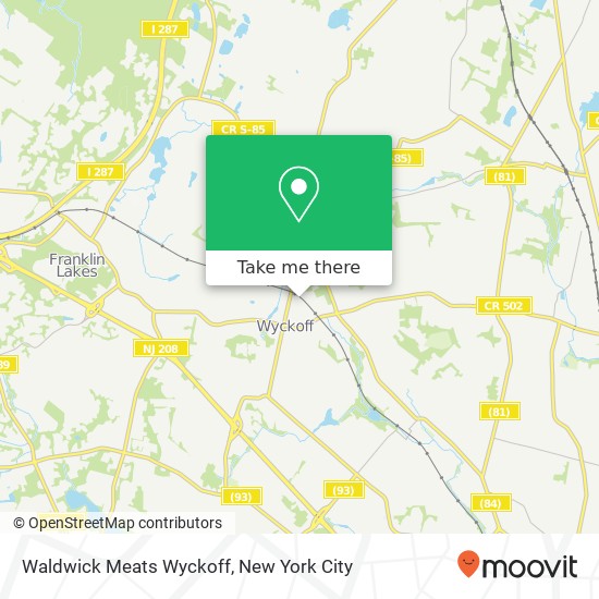 Mapa de Waldwick Meats Wyckoff