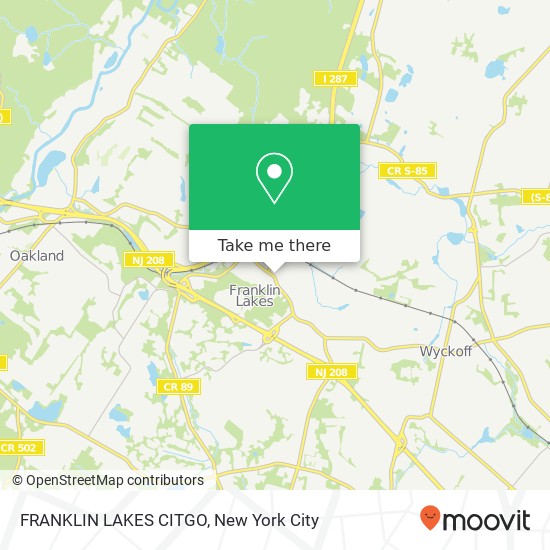 FRANKLIN LAKES CITGO map