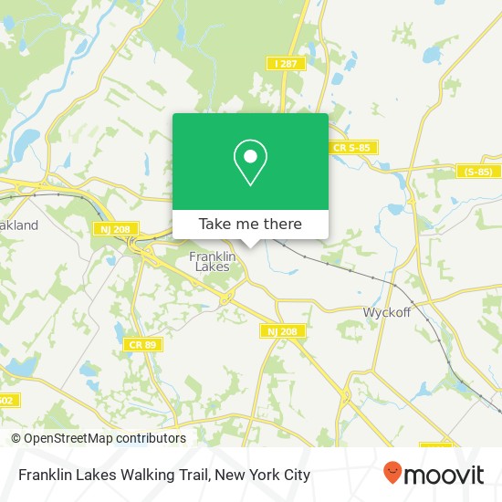 Mapa de Franklin Lakes Walking Trail