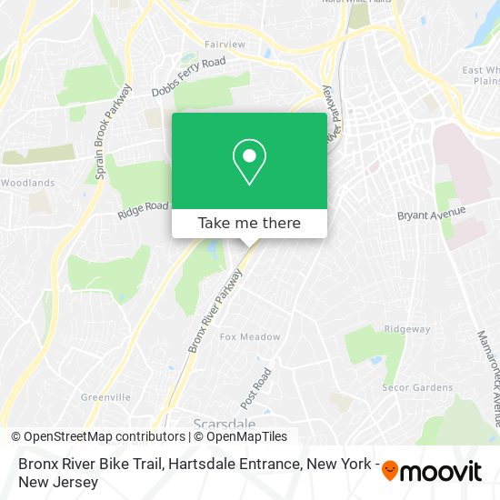 Bronx River Bike Trail, Hartsdale Entrance map