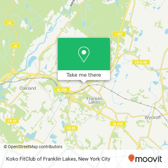 Mapa de Koko FitClub of Franklin Lakes