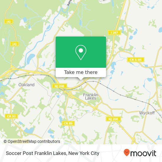 Mapa de Soccer Post Franklin Lakes