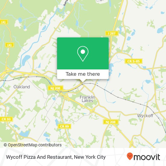 Mapa de Wycoff Pizza And Restaurant