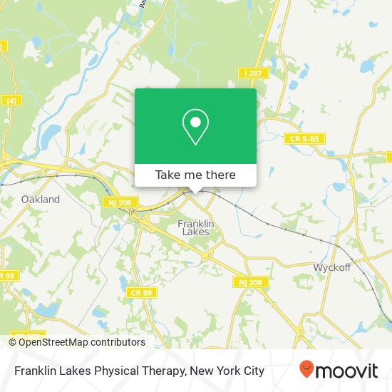 Mapa de Franklin Lakes Physical Therapy