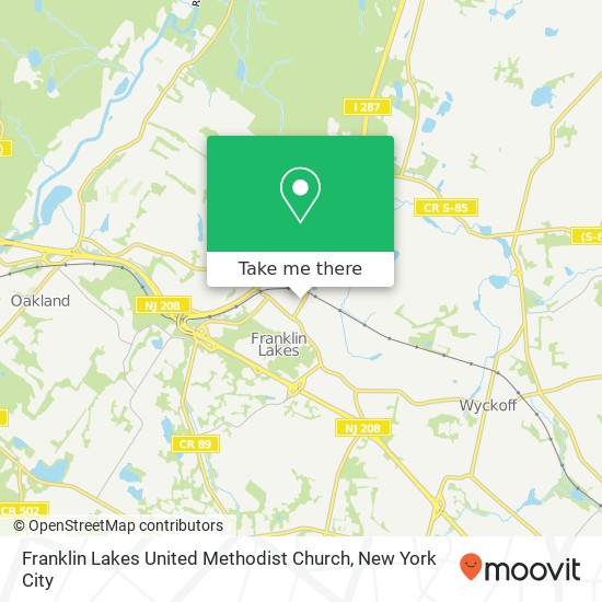 Franklin Lakes United Methodist Church map