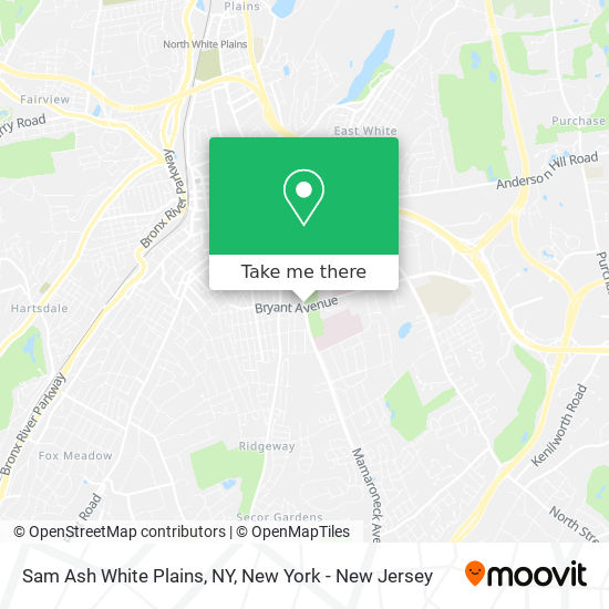 Sam Ash White Plains, NY map