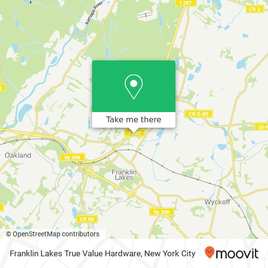 Mapa de Franklin Lakes True Value Hardware