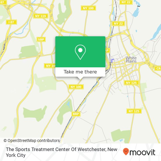 The Sports Treatment Center Of Westchester map