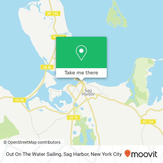 Out On The Water Sailing, Sag Harbor map
