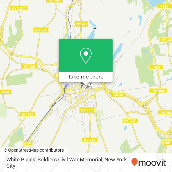 White Plains' Soldiers Civil War Memorial map