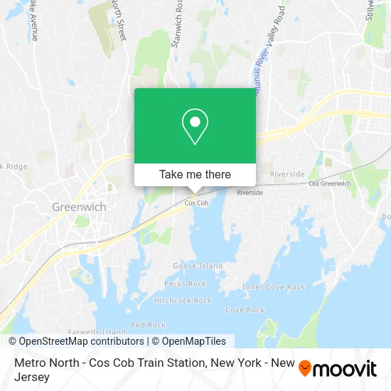 Metro North - Cos Cob Train Station map