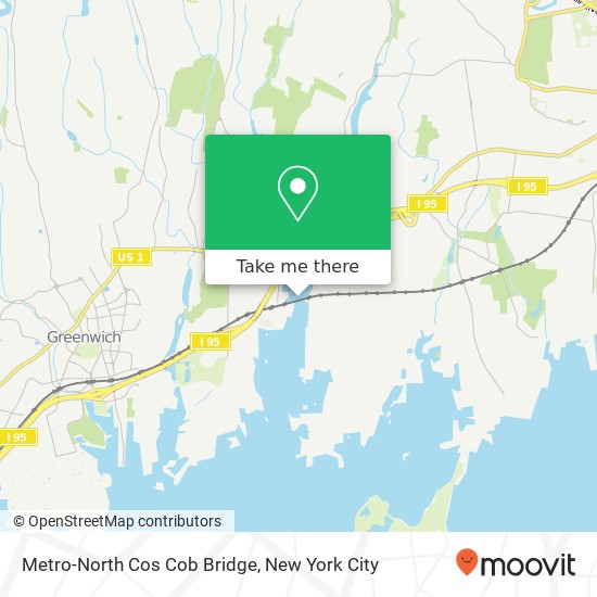 Mapa de Metro-North Cos Cob Bridge
