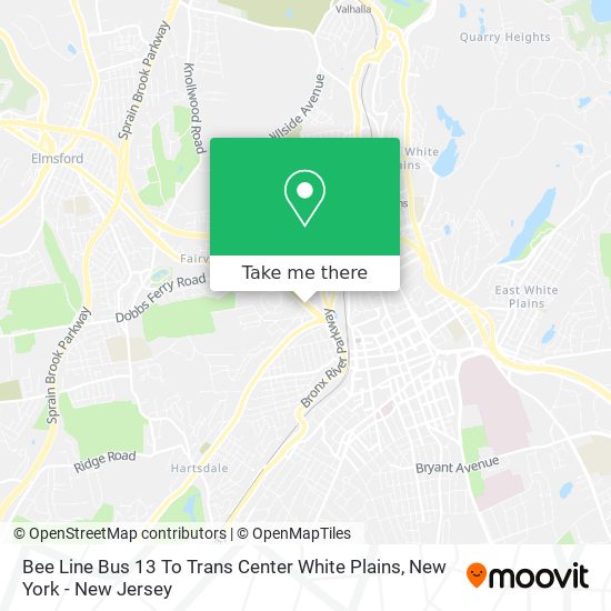 Bee Line Bus 13 To Trans Center White Plains map