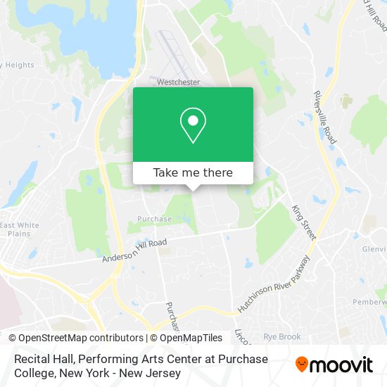 Recital Hall, Performing Arts Center at Purchase College map