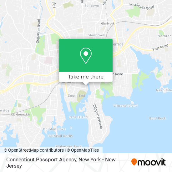 Mapa de Connecticut Passport Agency