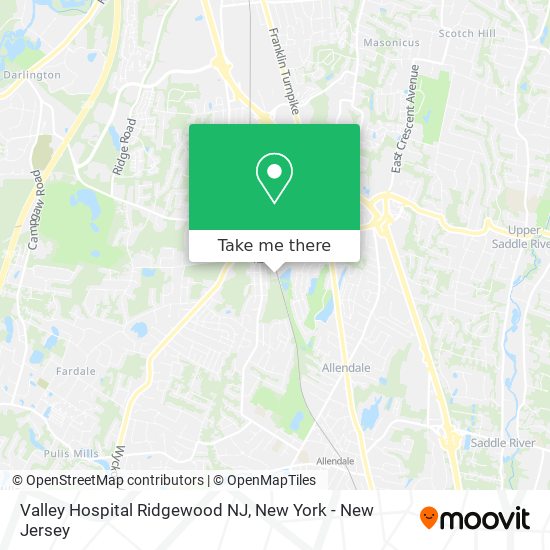 Valley Hospital Ridgewood NJ map